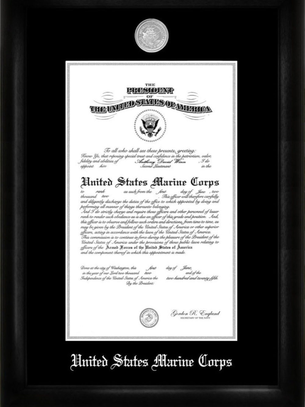 Official Marine Corps‎ Wall Frame- Black